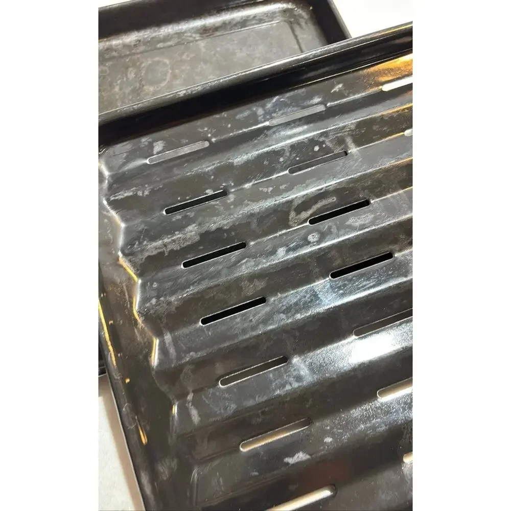Vintage Metal Roasting Pan with Drip Tray